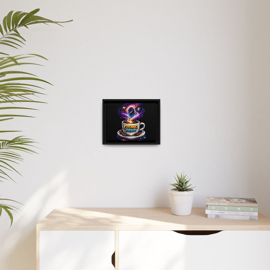 Cosmic Grind Coffee Canvas Art – Framed Space Coffee Wall Decor Printify