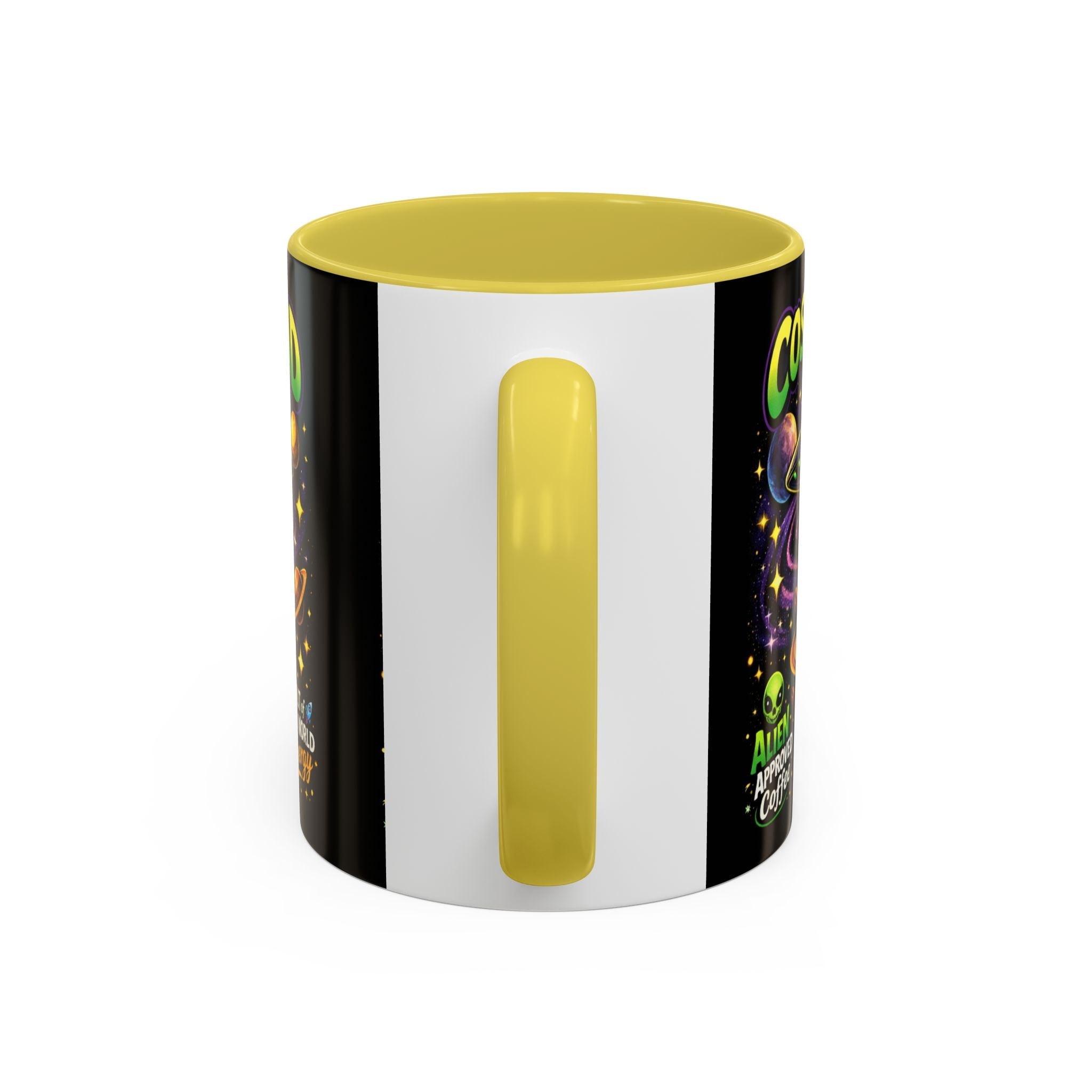 Cosmic Grind Coffee Mug — "Alien Approved" Colorful 11/15oz Ceramic Printify