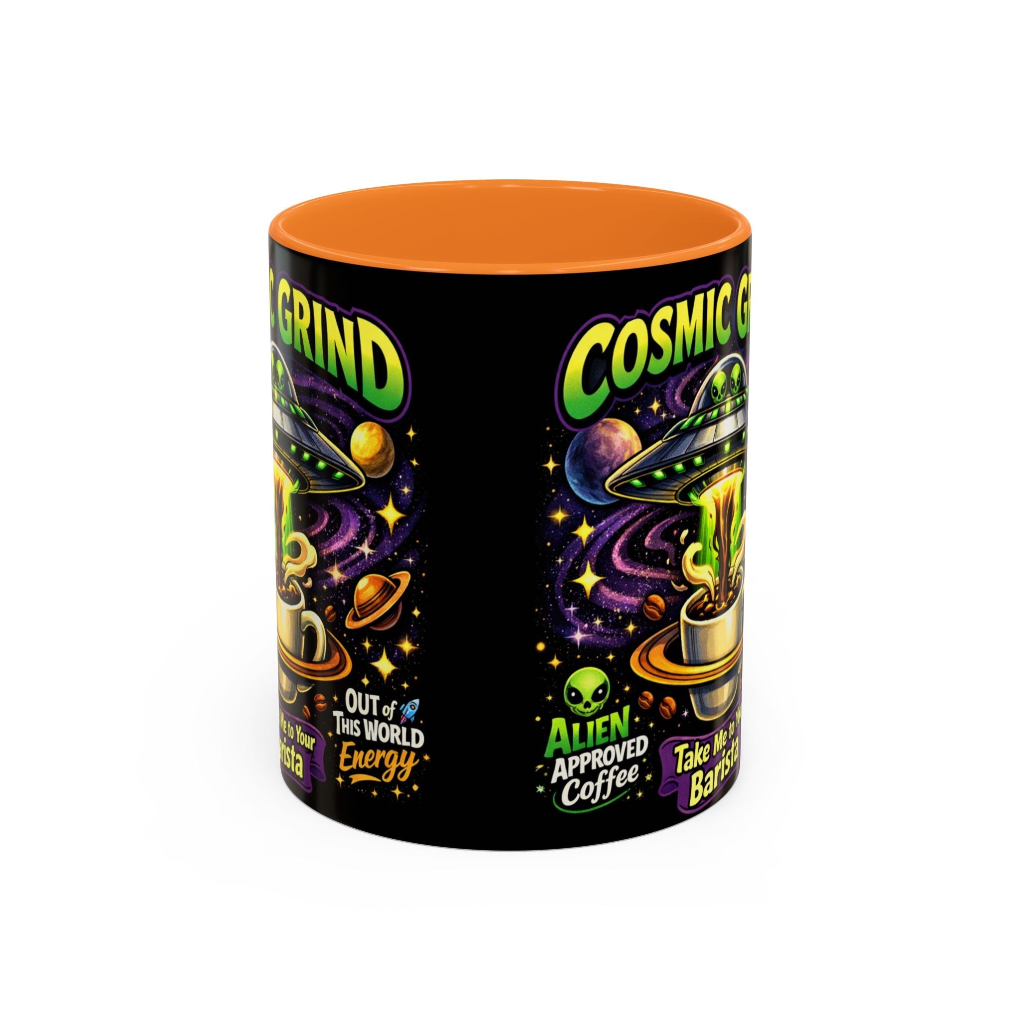 Cosmic Grind Coffee Mug — "Alien Approved" Colorful 11/15oz Ceramic Printify