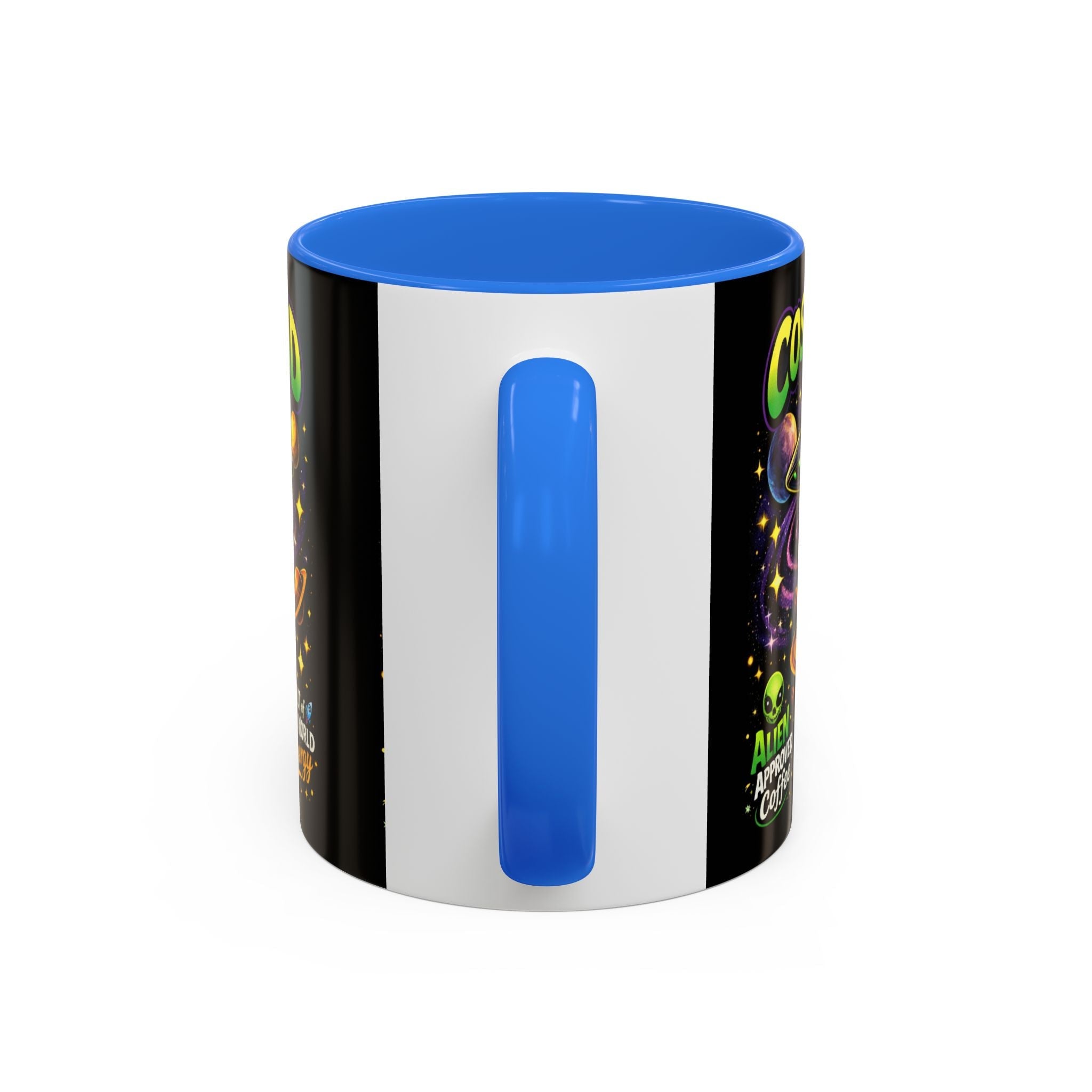 Cosmic Grind Coffee Mug — "Alien Approved" Colorful 11/15oz Ceramic Printify