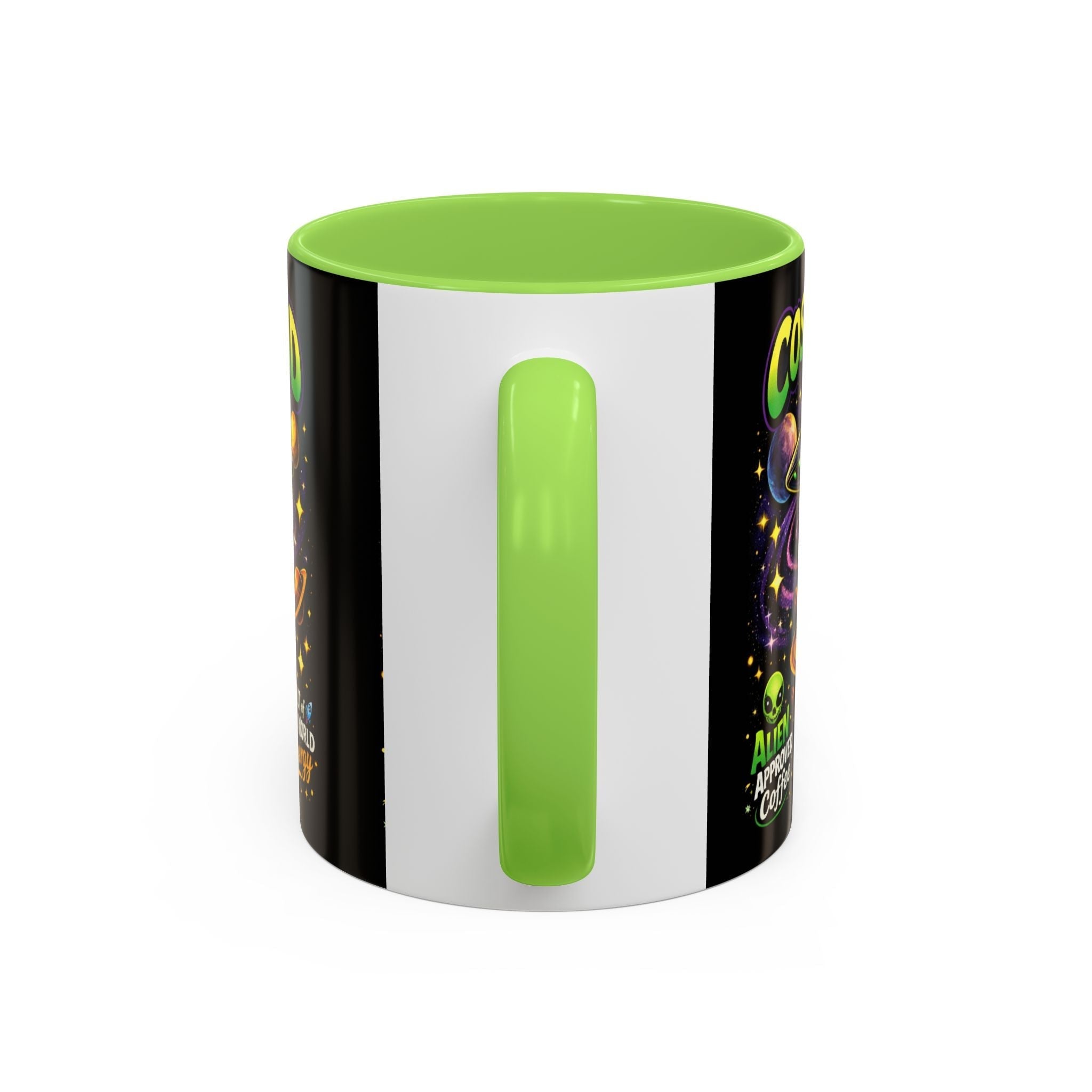 Cosmic Grind Coffee Mug — "Alien Approved" Colorful 11/15oz Ceramic Printify