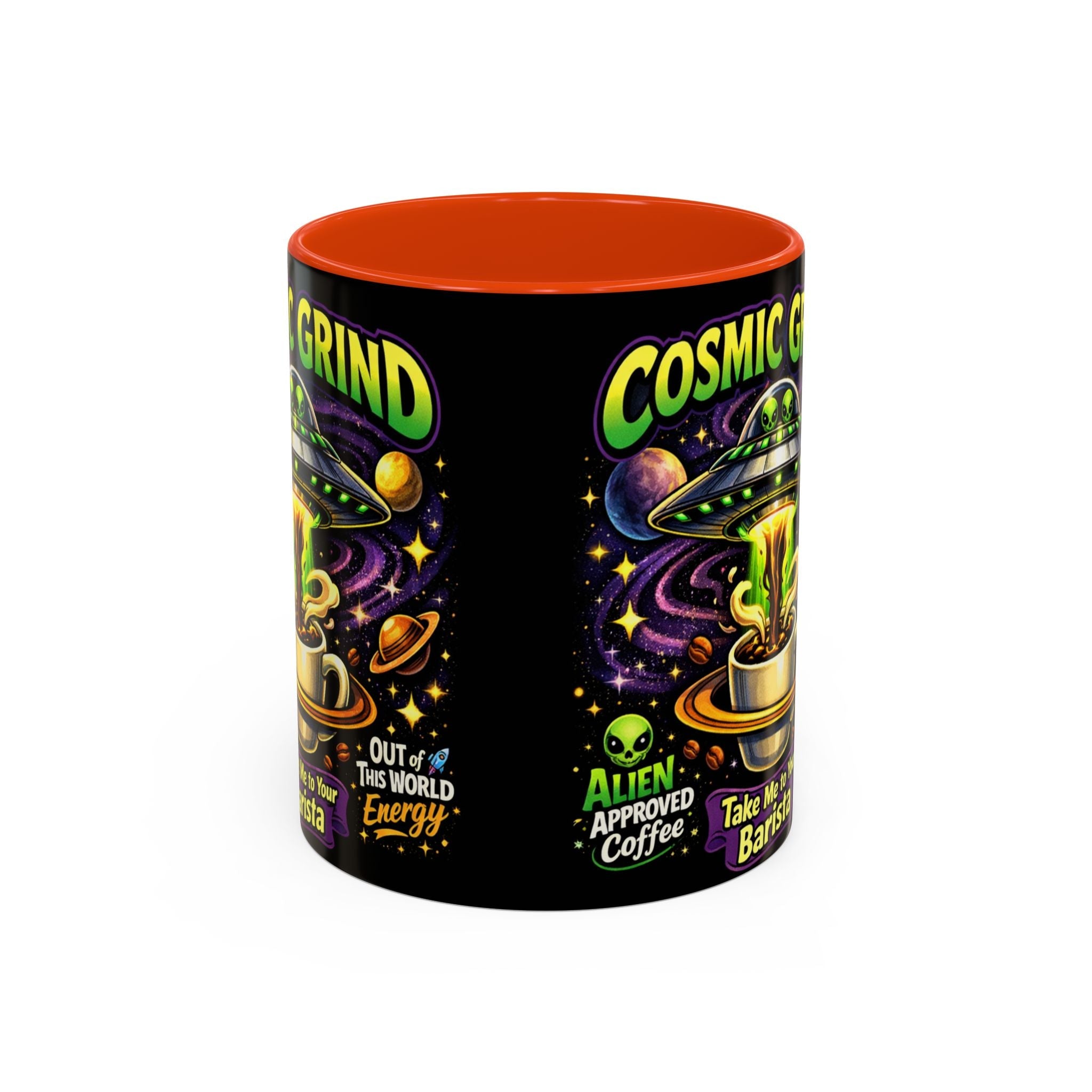 Cosmic Grind Coffee Mug — "Alien Approved" Colorful 11/15oz Ceramic Printify
