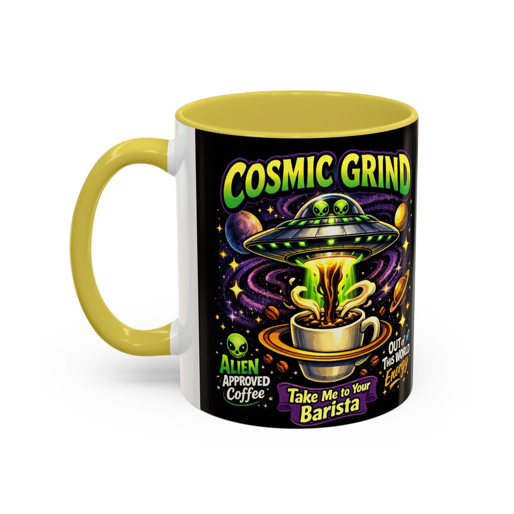 Cosmic Grind Coffee Mug — "Alien Approved" Colorful 11/15oz Ceramic Printify