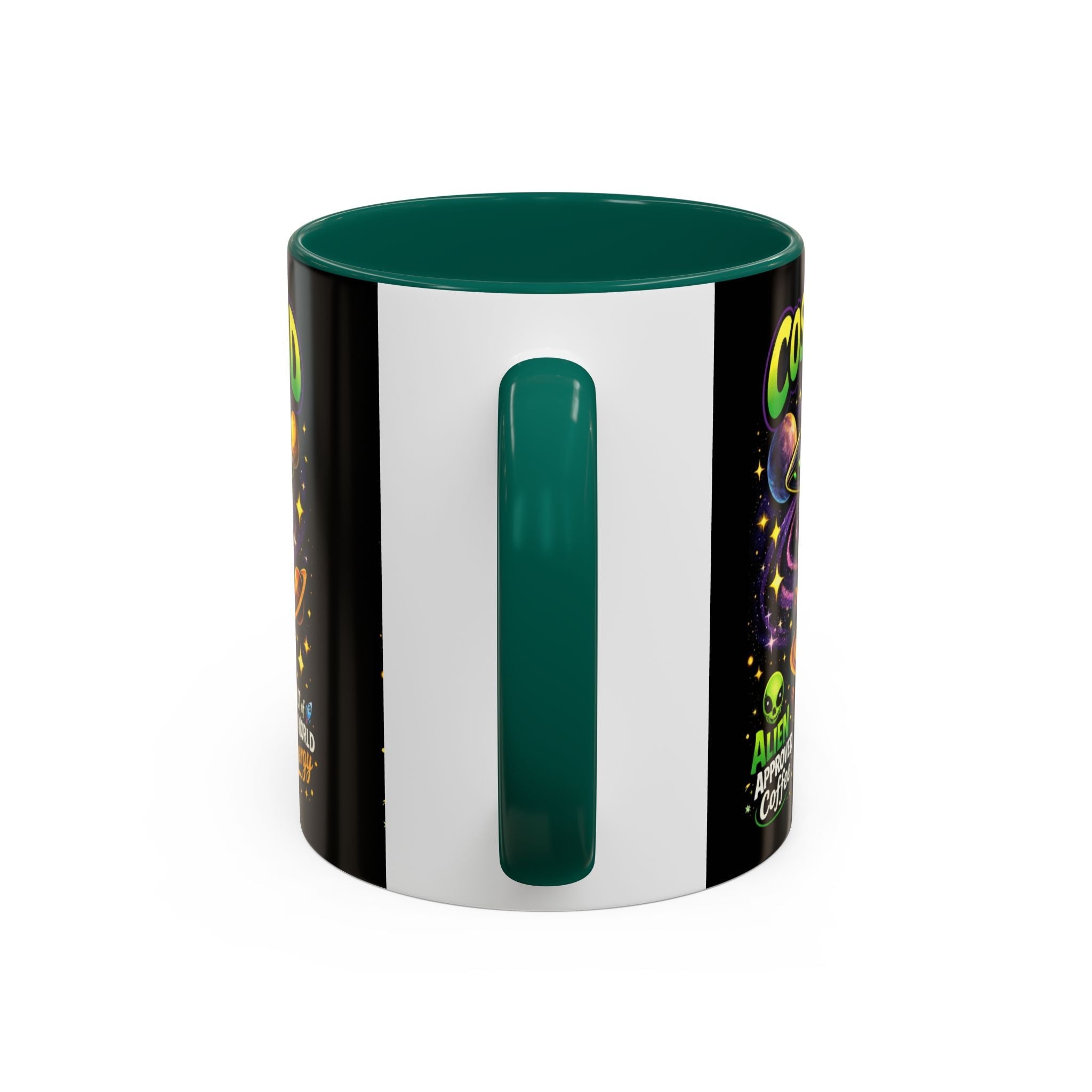 Cosmic Grind Coffee Mug — "Alien Approved" Colorful 11/15oz Ceramic Printify