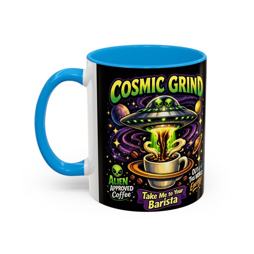 Cosmic Grind Coffee Mug — "Alien Approved" Colorful 11/15oz Ceramic Printify