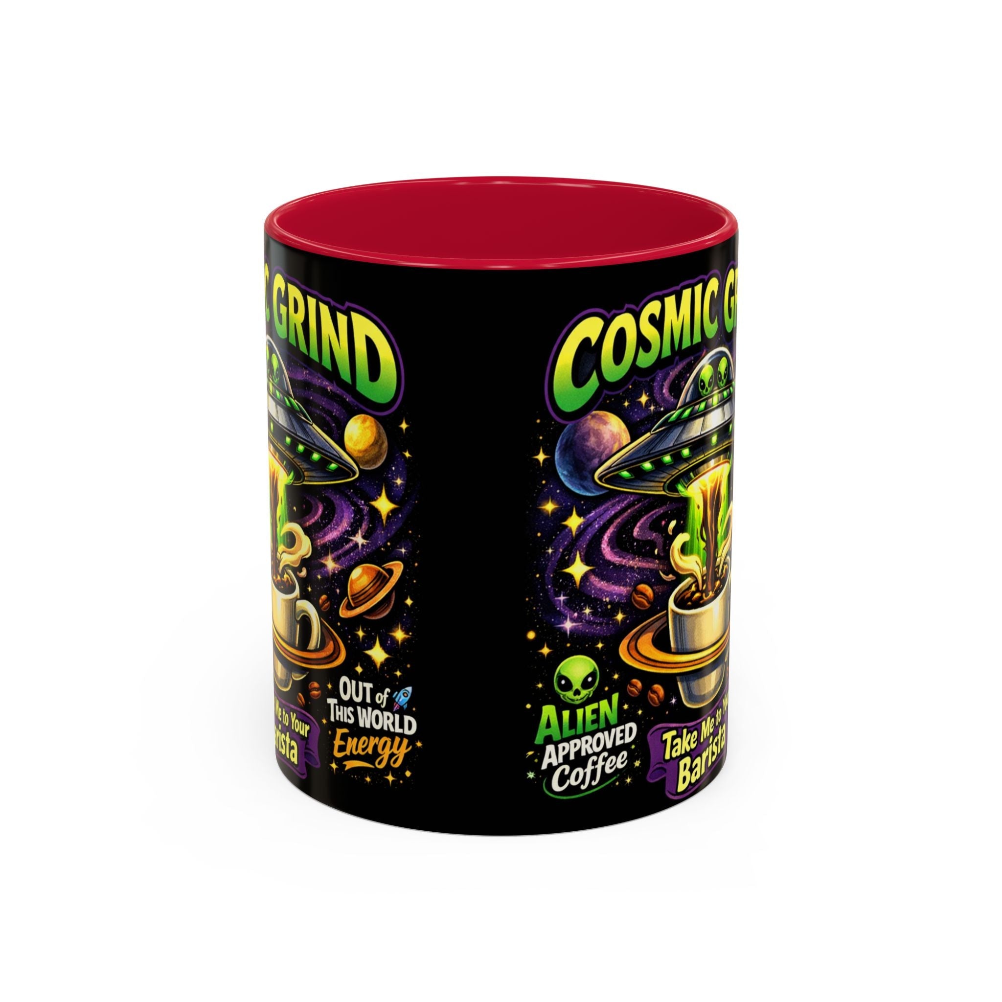 Cosmic Grind Coffee Mug — "Alien Approved" Colorful 11/15oz Ceramic Printify