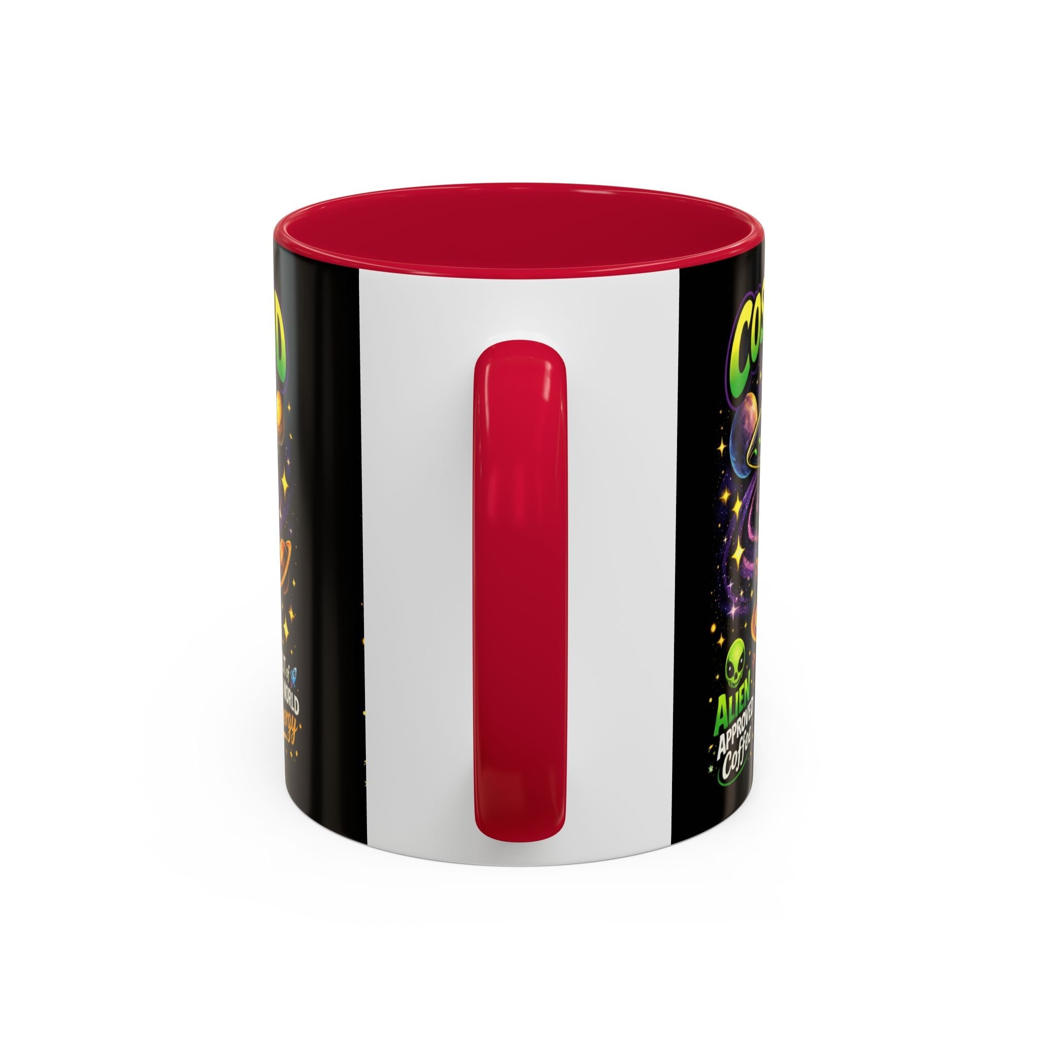 Cosmic Grind Coffee Mug — "Alien Approved" Colorful 11/15oz Ceramic Printify