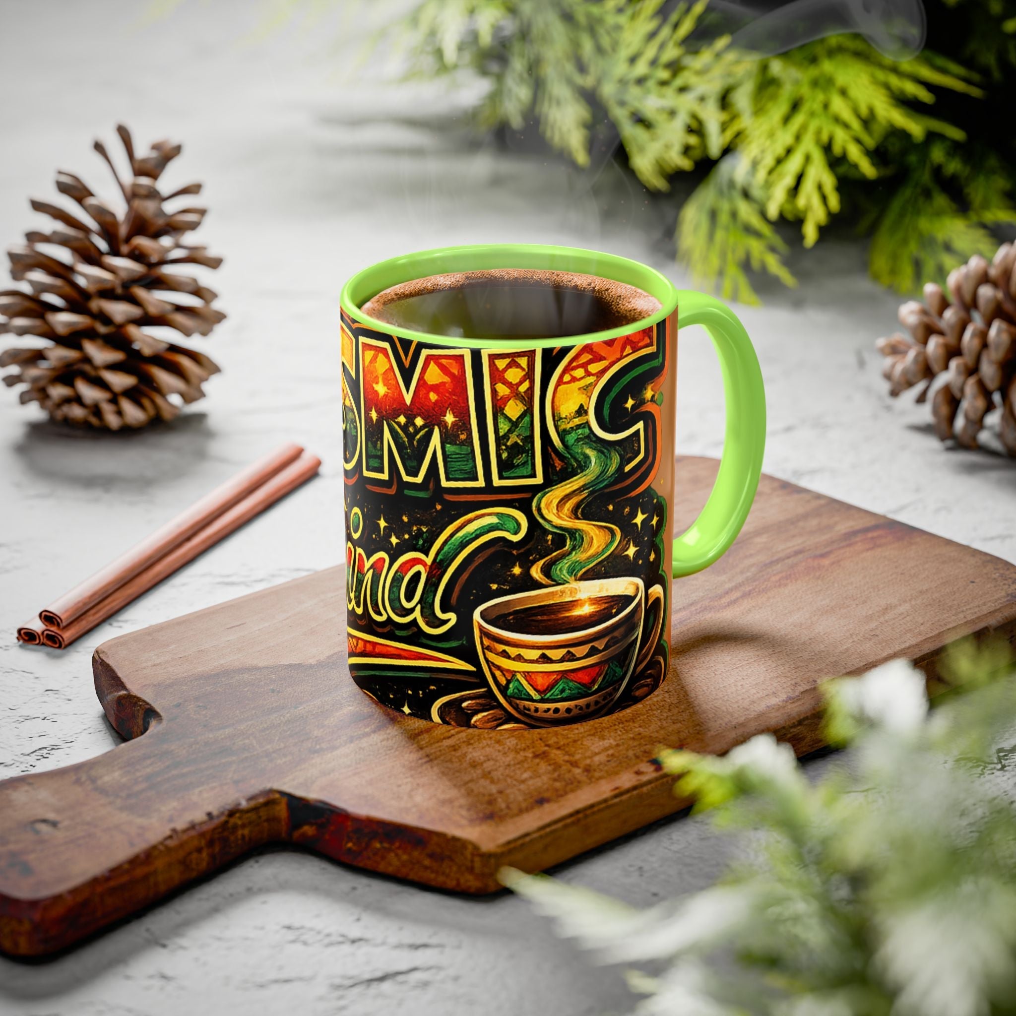 Cosmic Grind Coffee Mug — Colorful 11oz/15oz Ceramic Cup Printify