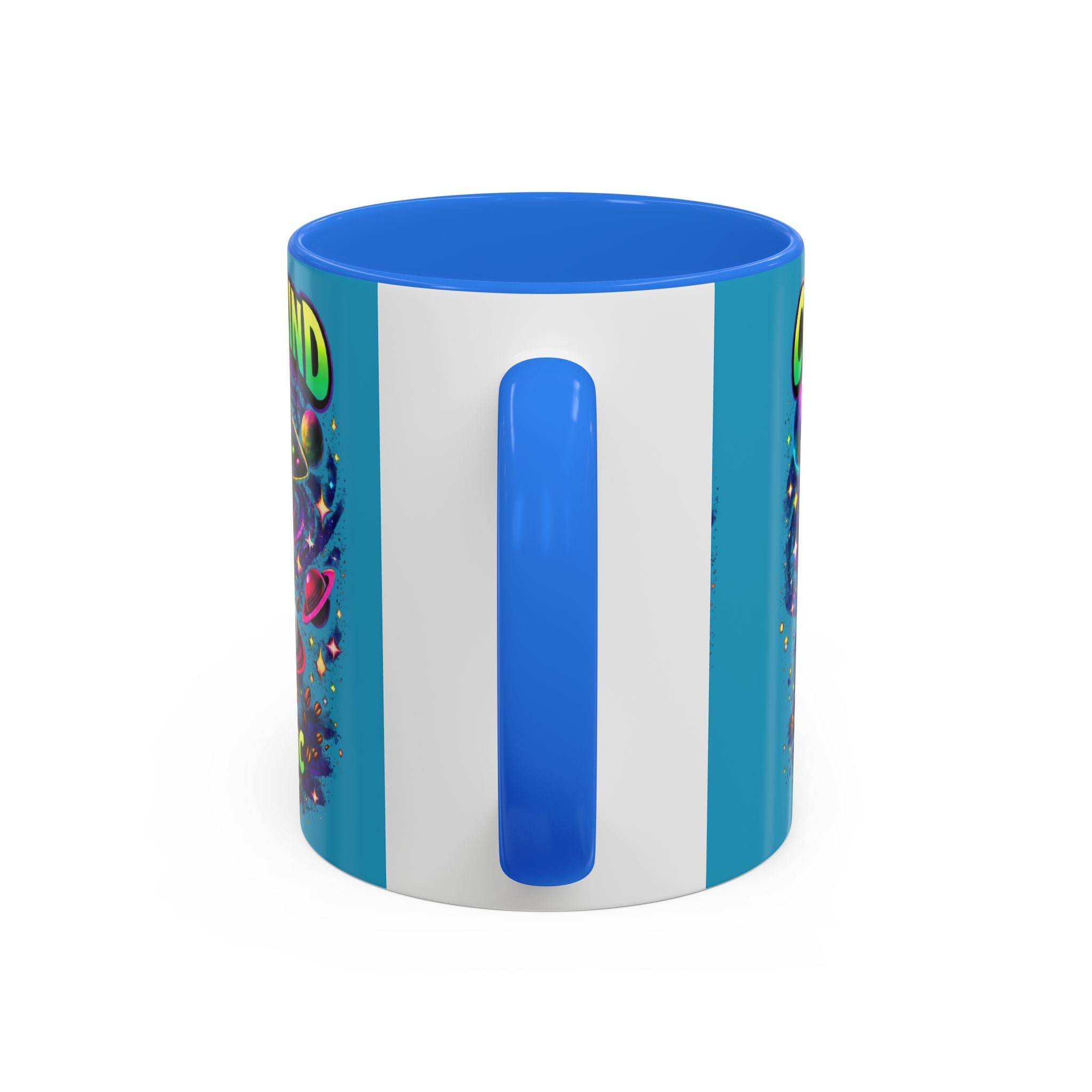 Cosmic Grind Coffee Mug — "Too Cosmic for Decaf" Colorful 11oz/15oz Printify