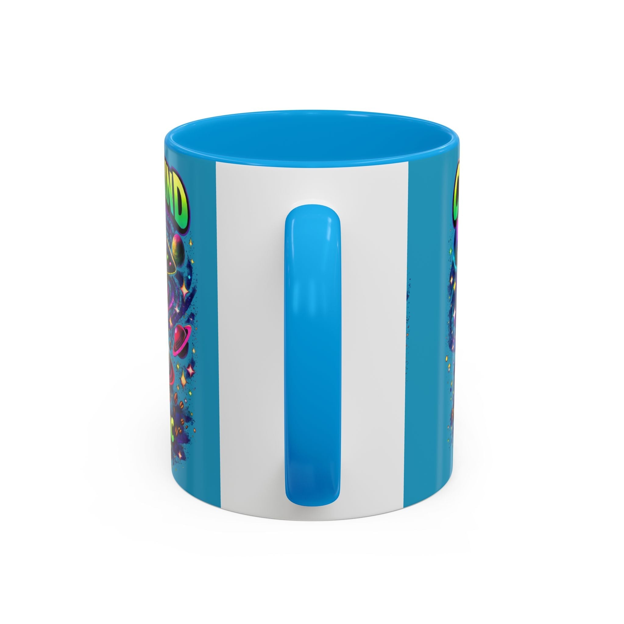Cosmic Grind Coffee Mug — "Too Cosmic for Decaf" Colorful 11oz/15oz Printify