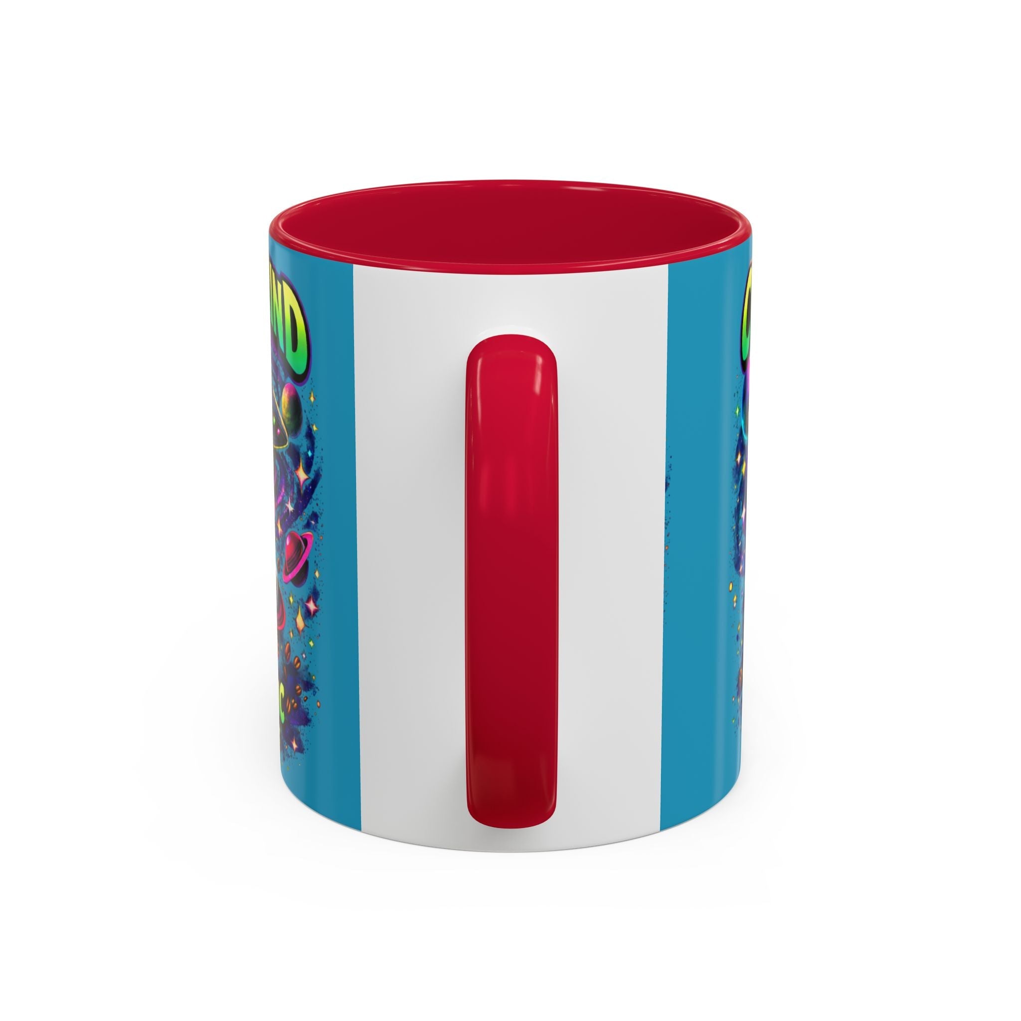 Cosmic Grind Coffee Mug — "Too Cosmic for Decaf" Colorful 11oz/15oz Printify