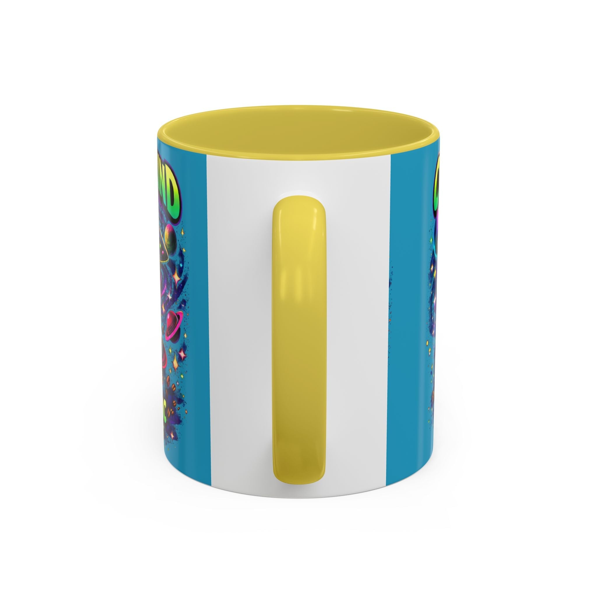 Cosmic Grind Coffee Mug — "Too Cosmic for Decaf" Colorful 11oz/15oz Printify