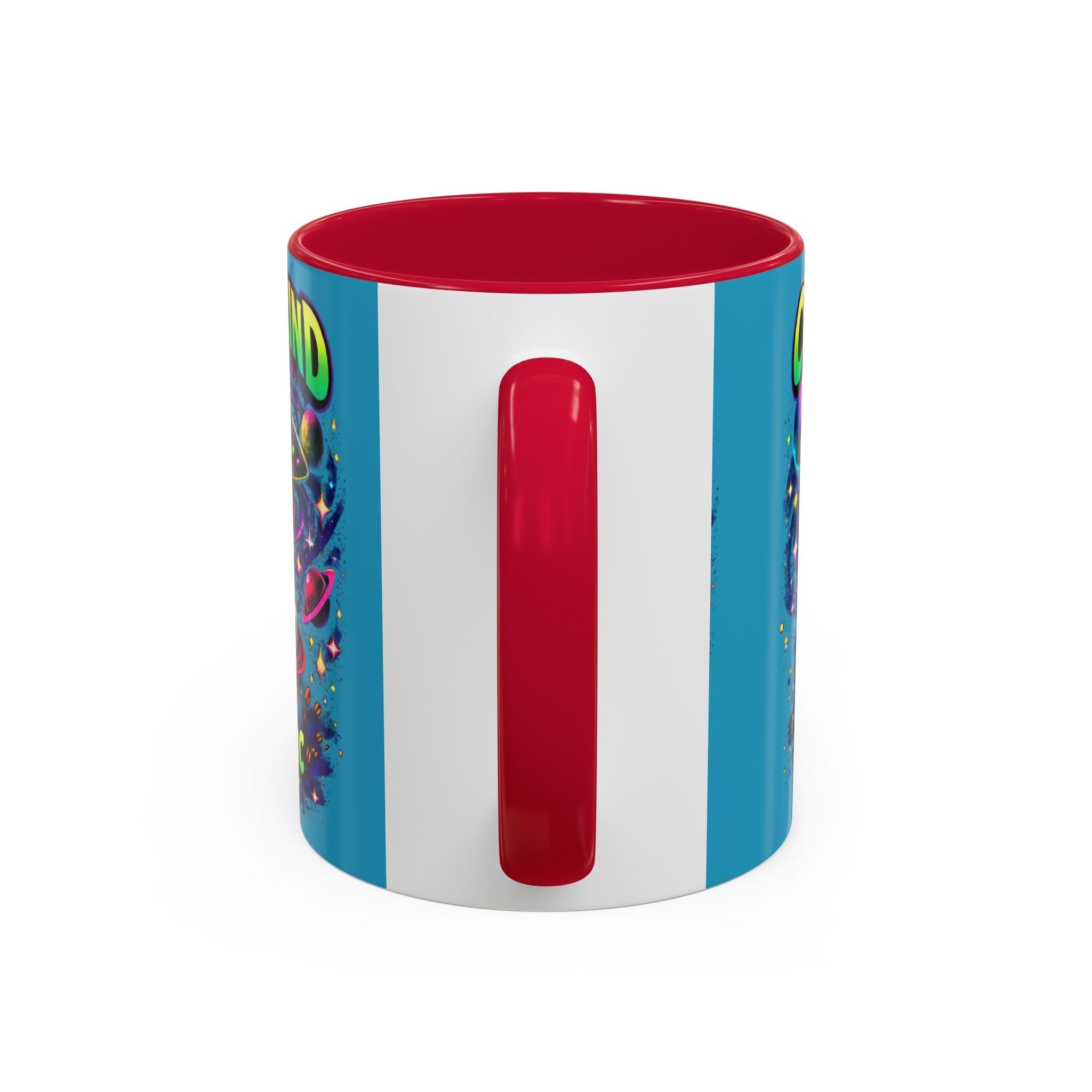 Cosmic Grind Coffee Mug — "Too Cosmic for Decaf" Colorful 11oz/15oz Printify