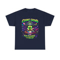 Cosmic Grind T-Shirt — "Too Cosmic for Decaf" Coffee Space Graphic Tee Printify