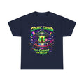Cosmic Grind T-Shirt — "Too Cosmic for Decaf" Coffee Space Graphic Tee Printify