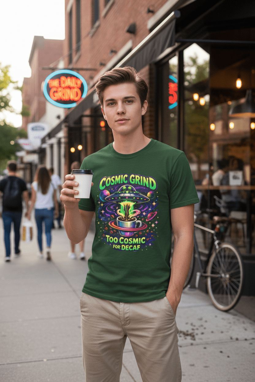 Cosmic Grind Tee Outside Café V2