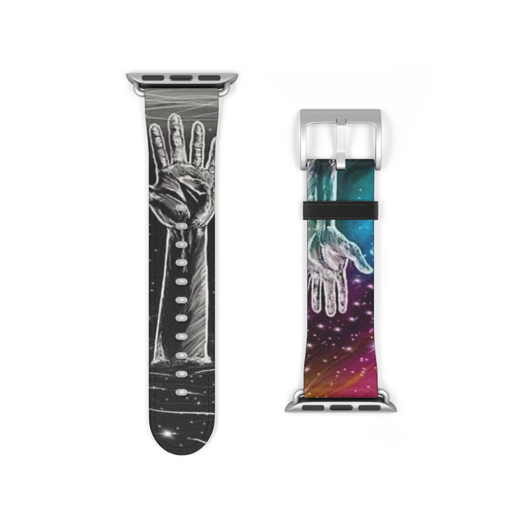 Cosmic Hands Watch Band, Unique Wrist Strap, Artistic Smartwatch Band, Adjustable Size Watch Strap, Gift for Space Lovers Printify
