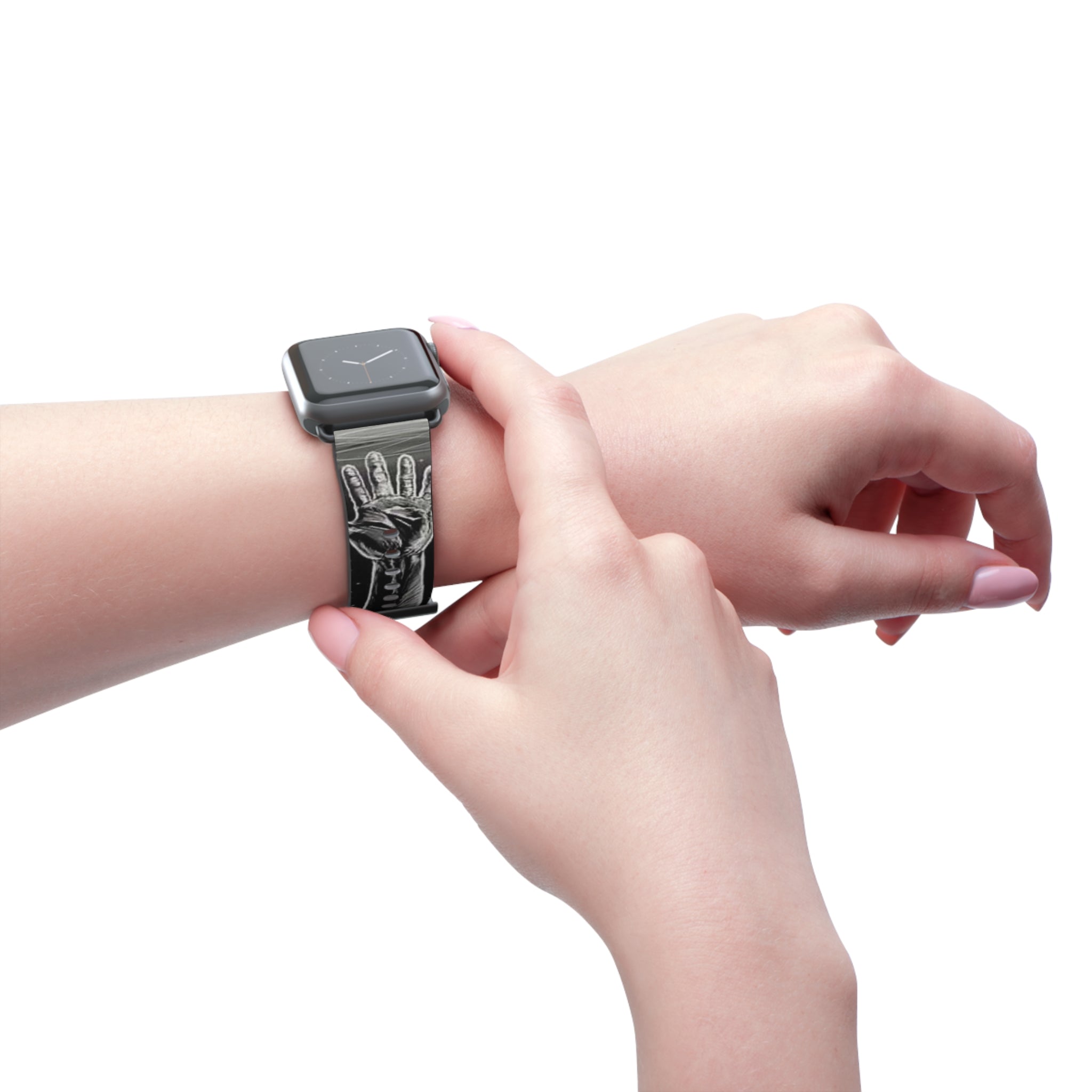 Cosmic Hands Watch Band, Unique Wrist Strap, Artistic Smartwatch Band, Adjustable Size Watch Strap, Gift for Space Lovers Printify