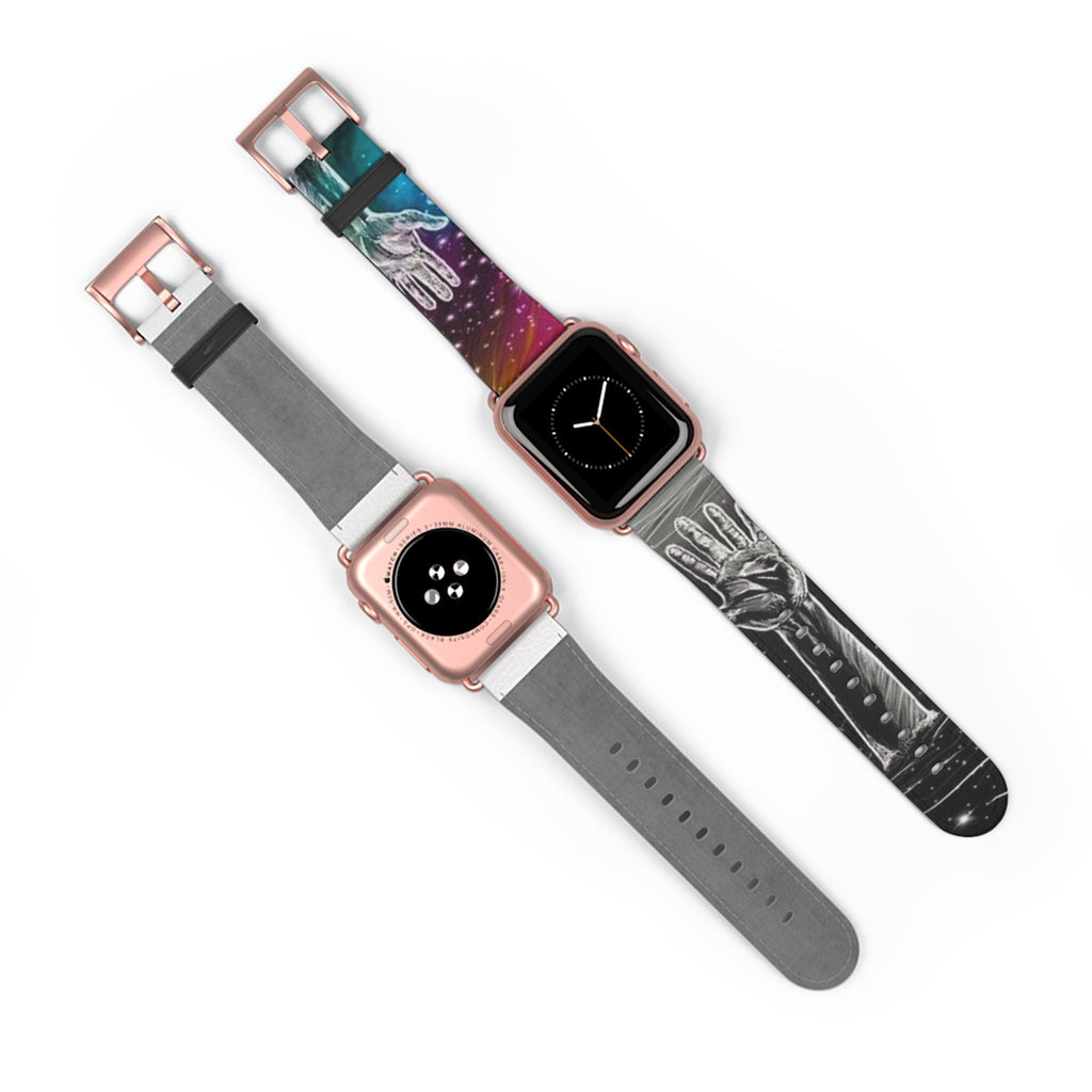 Cosmic Hands Watch Band, Unique Wrist Strap, Artistic Smartwatch Band, Adjustable Size Watch Strap, Gift for Space Lovers Printify