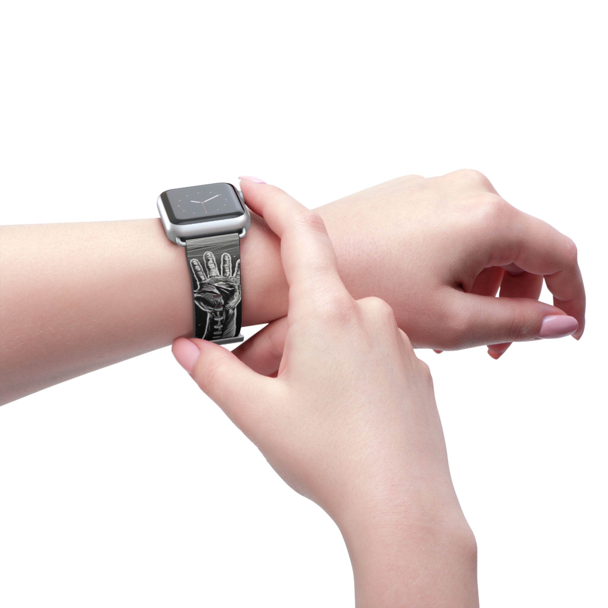 Cosmic Hands Watch Band, Unique Wrist Strap, Artistic Smartwatch Band, Adjustable Size Watch Strap, Gift for Space Lovers Printify