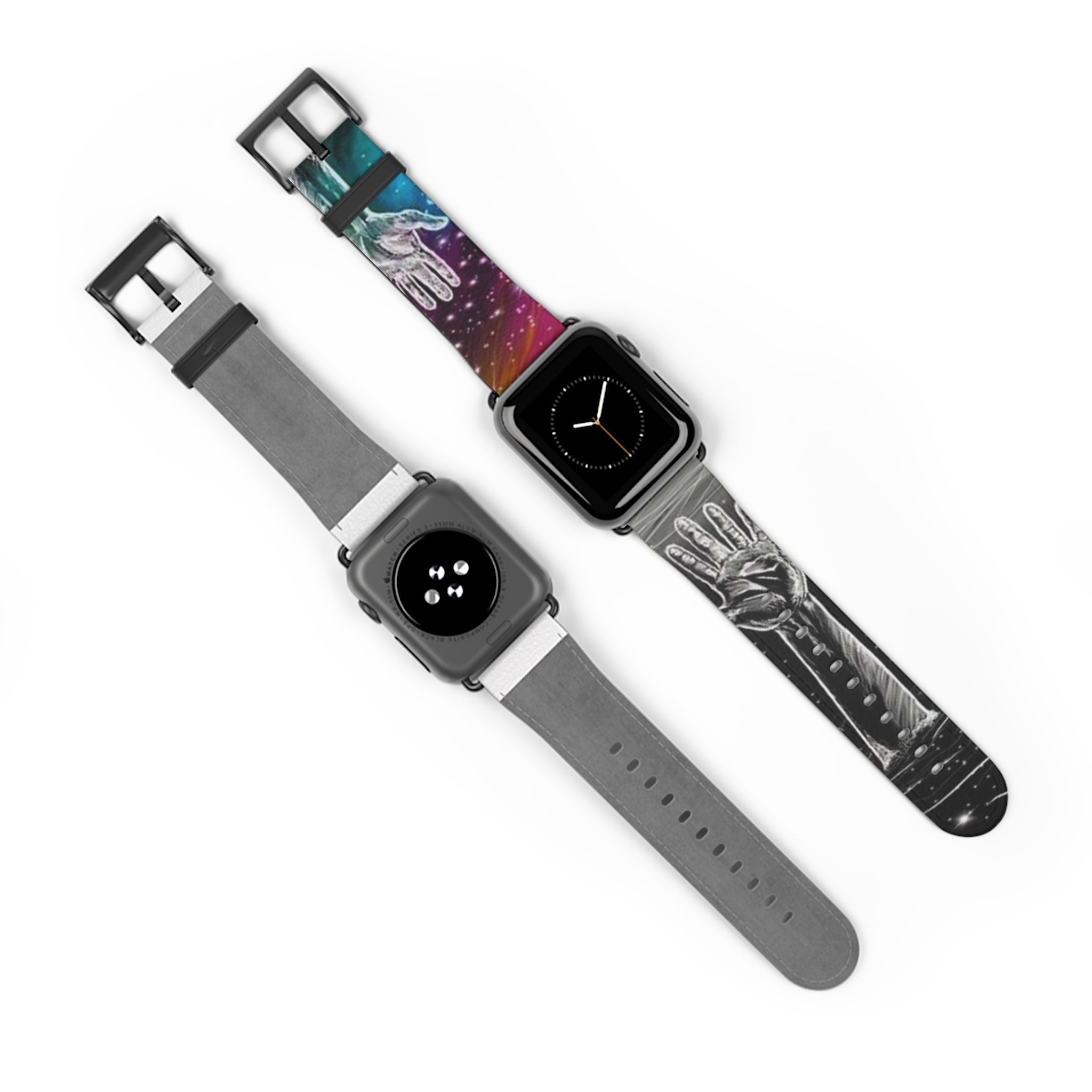 Cosmic Hands Watch Band, Unique Wrist Strap, Artistic Smartwatch Band, Adjustable Size Watch Strap, Gift for Space Lovers Printify