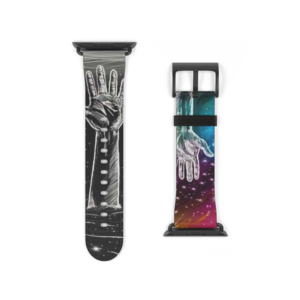 Cosmic Hands Watch Band, Unique Wrist Strap, Artistic Smartwatch Band, Adjustable Size Watch Strap, Gift for Space Lovers Printify