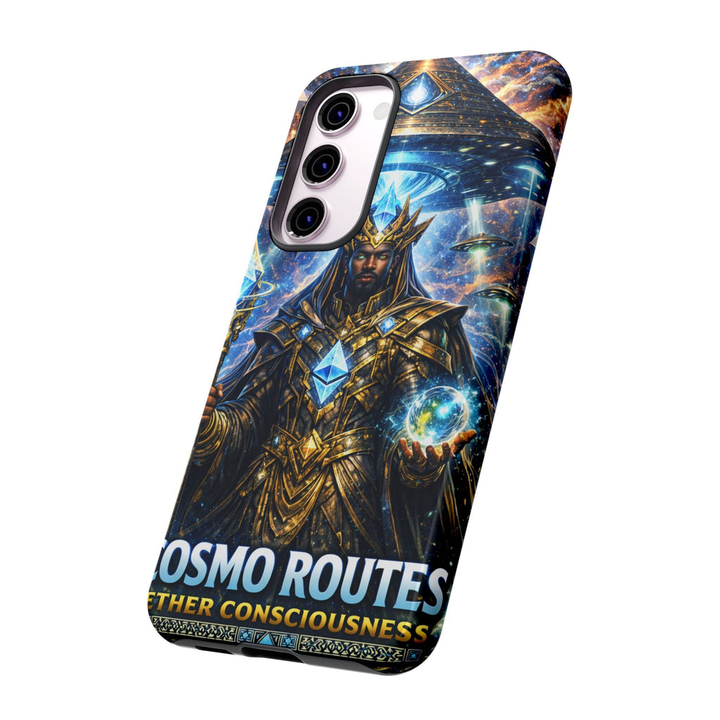 Cosmic King Armor Phone Case — "Cosmo Routes: Ether Consciousness" Printify