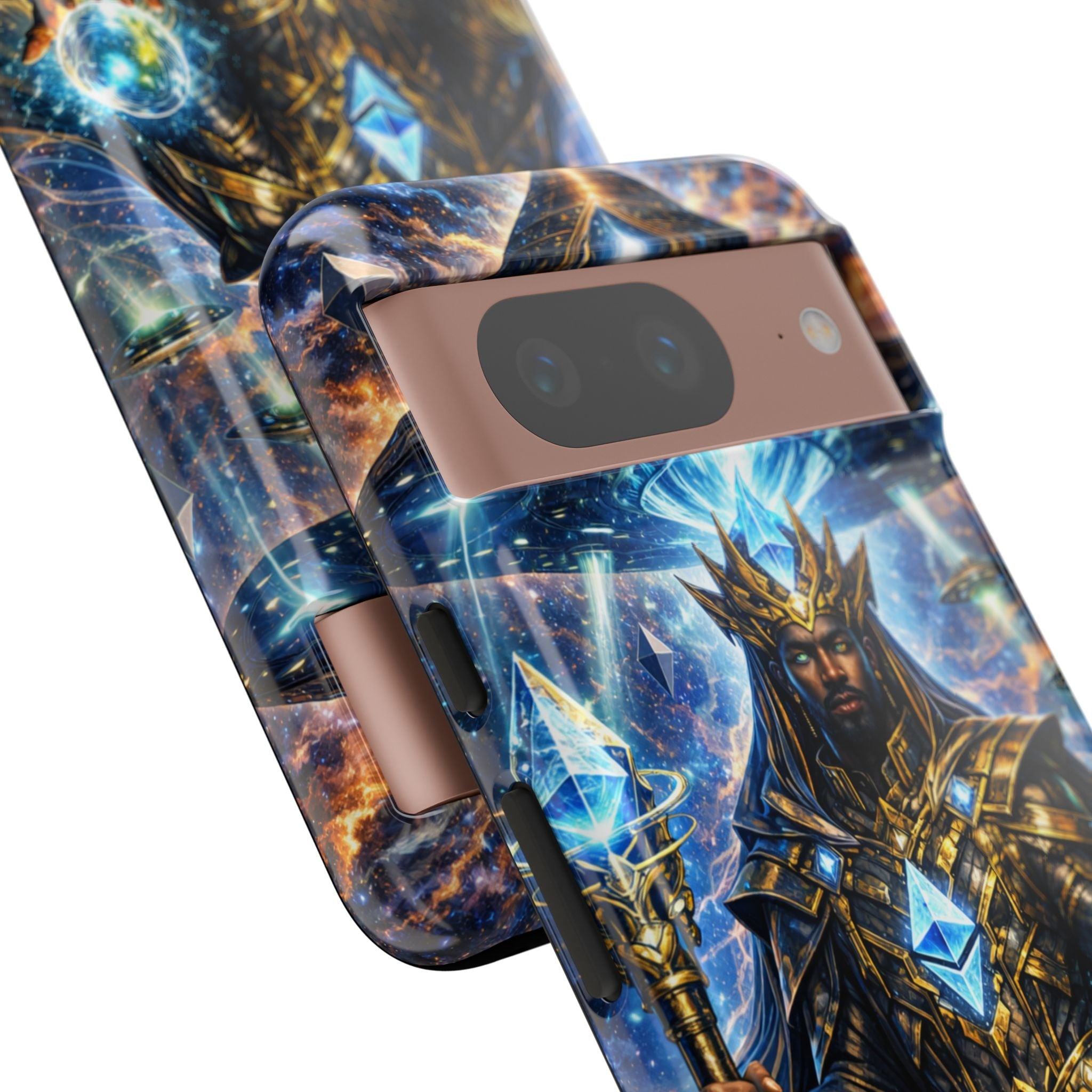 Cosmic King Armor Phone Case — "Cosmo Routes: Ether Consciousness" Printify