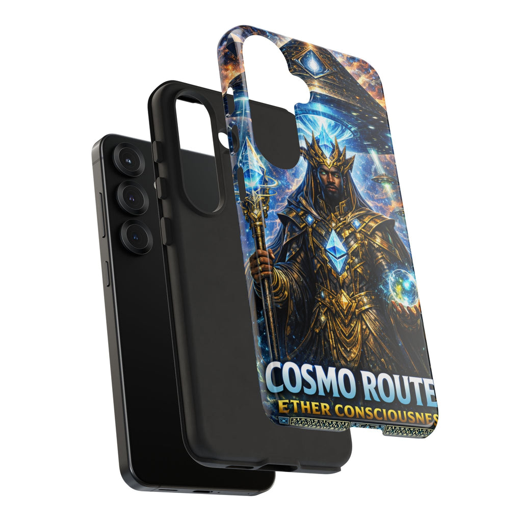 Cosmic King Armor Phone Case — "Cosmo Routes: Ether Consciousness" Printify