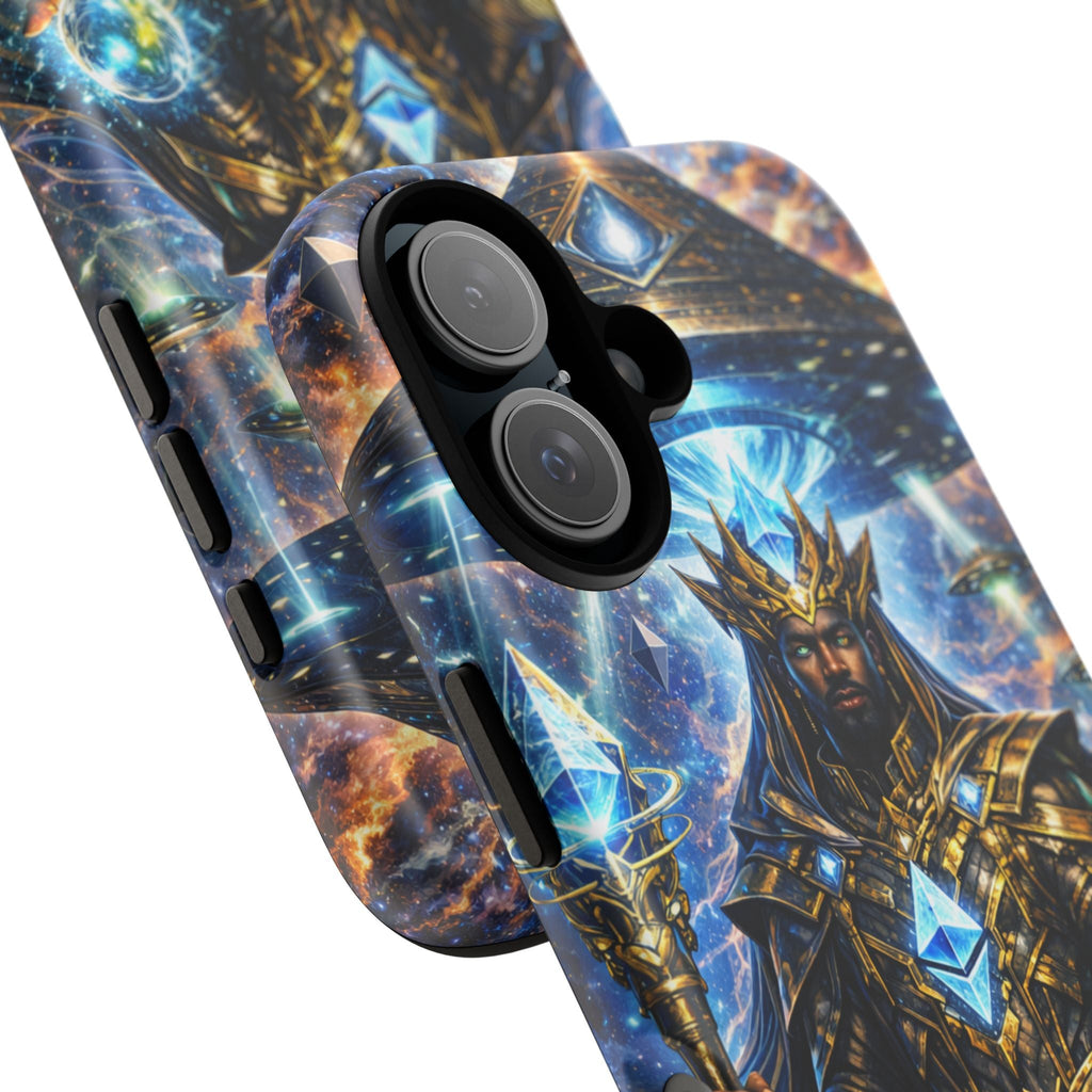 Cosmic King Armor Phone Case — "Cosmo Routes: Ether Consciousness" Printify