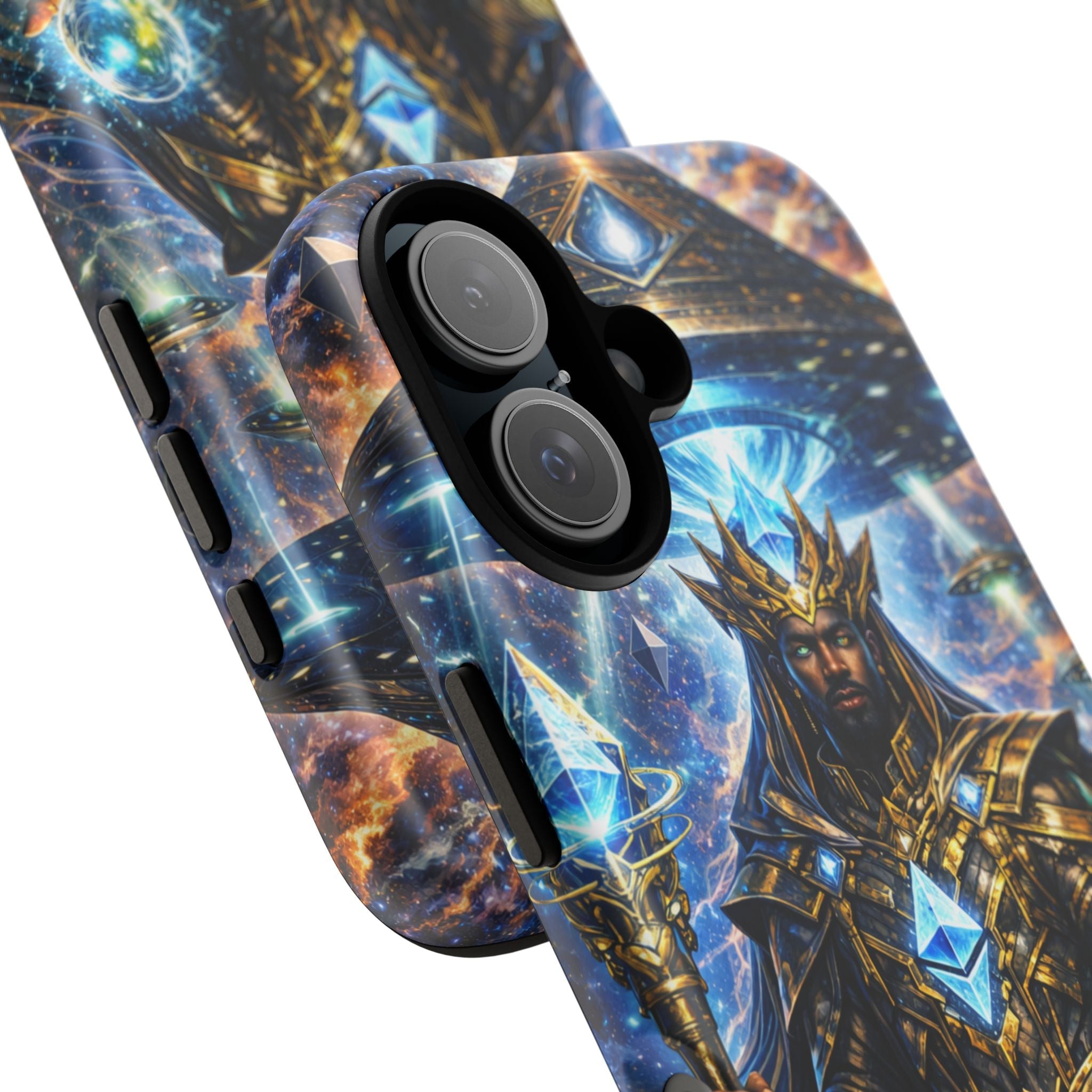 Cosmic King Armor Phone Case — "Cosmo Routes: Ether Consciousness" Printify