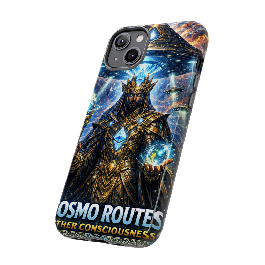 Cosmic King Armor Phone Case — "Cosmo Routes: Ether Consciousness" Printify