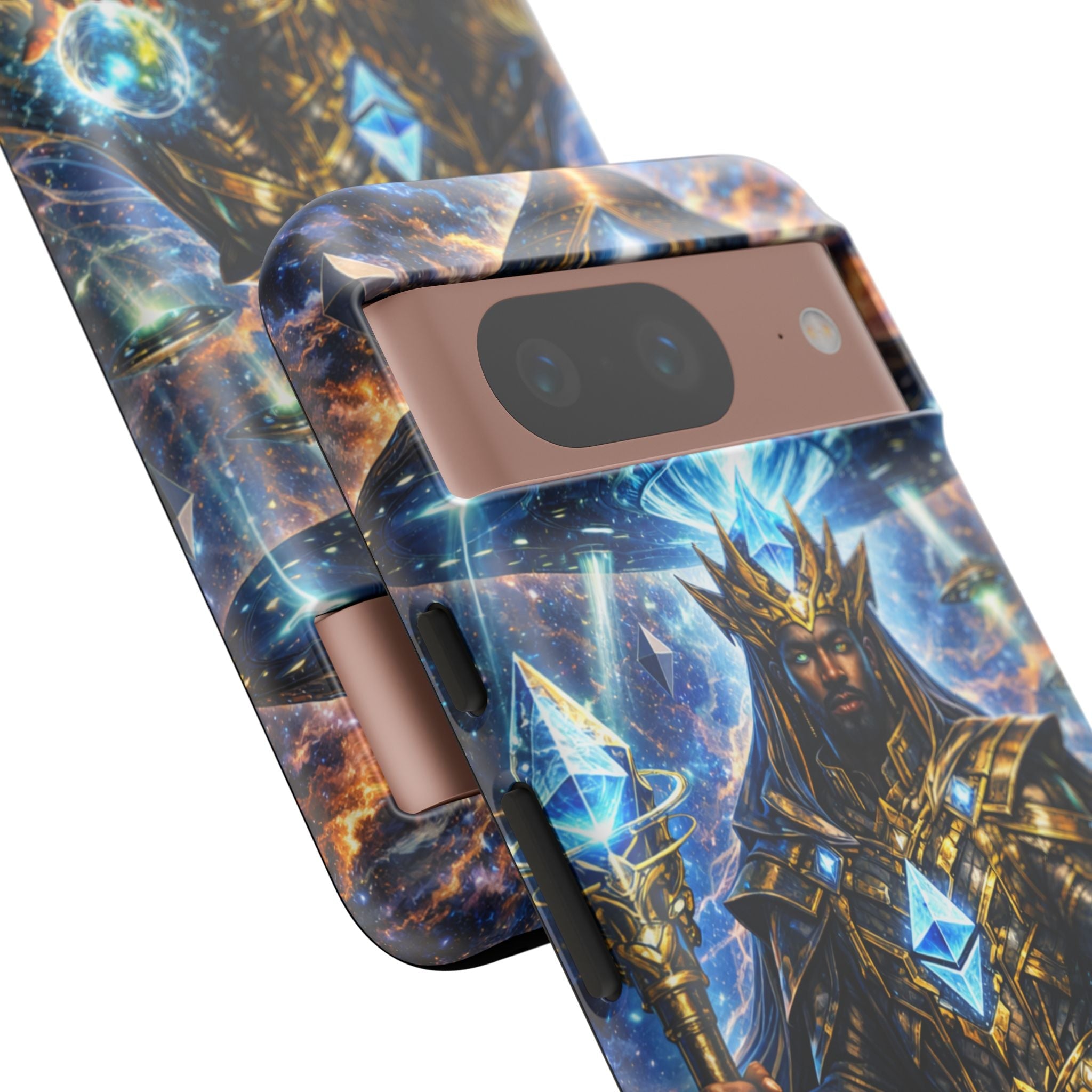 Cosmic King Armor Phone Case — "Cosmo Routes: Ether Consciousness" Printify