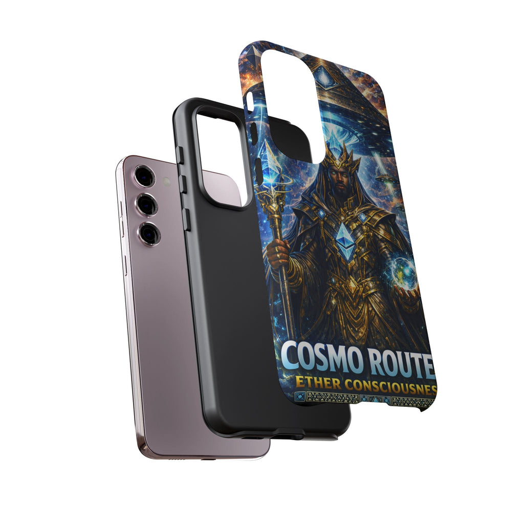 Cosmic King Armor Phone Case — "Cosmo Routes: Ether Consciousness" Printify