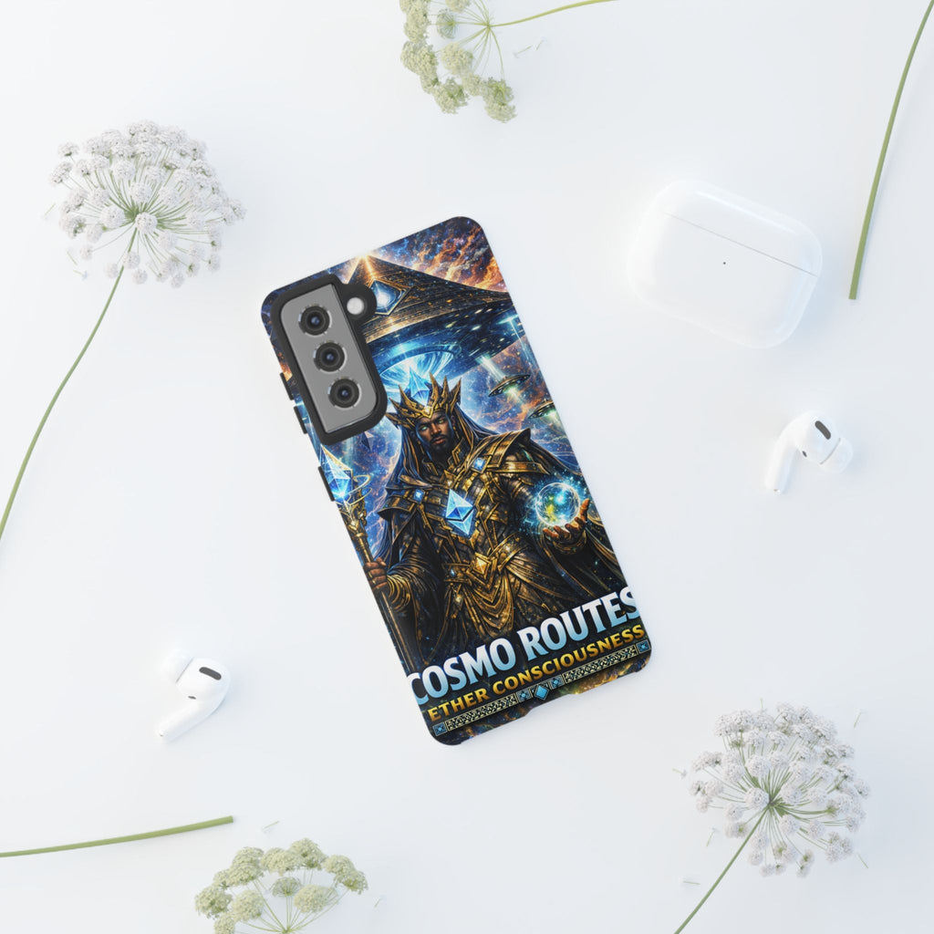 Cosmic King Armor Phone Case — "Cosmo Routes: Ether Consciousness" Printify