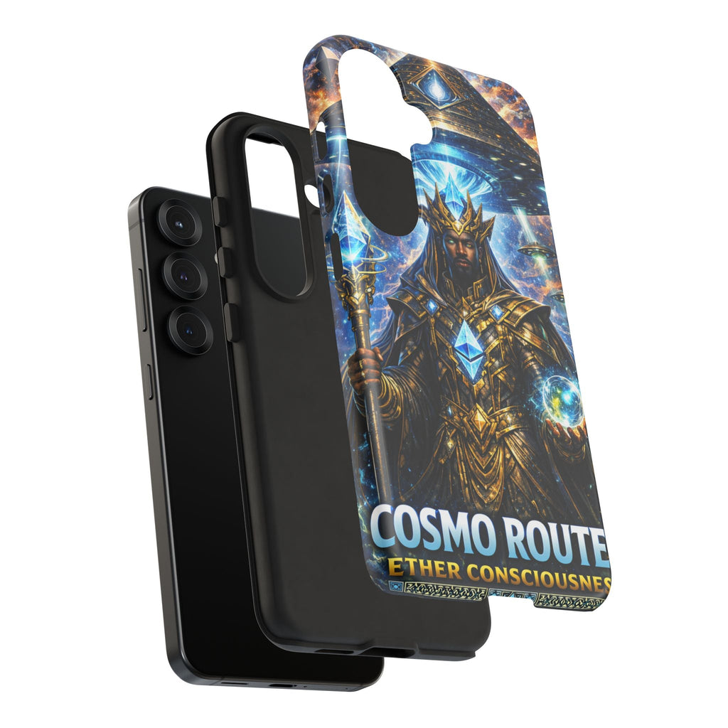 Cosmic King Armor Phone Case — "Cosmo Routes: Ether Consciousness" Printify