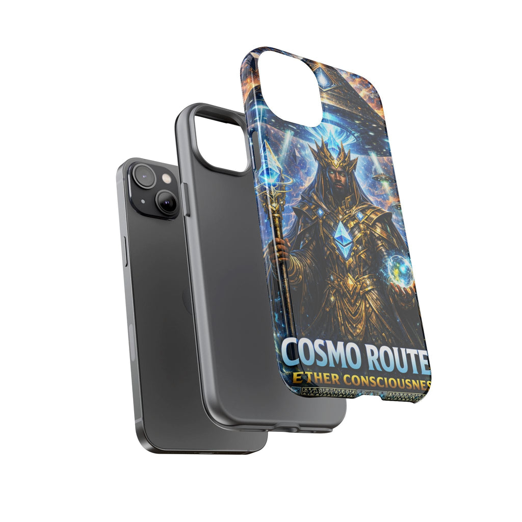 Cosmic King Armor Phone Case — "Cosmo Routes: Ether Consciousness" Printify
