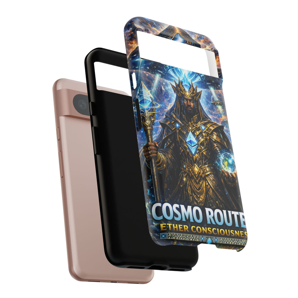 Cosmic King Armor Phone Case — "Cosmo Routes: Ether Consciousness" Printify