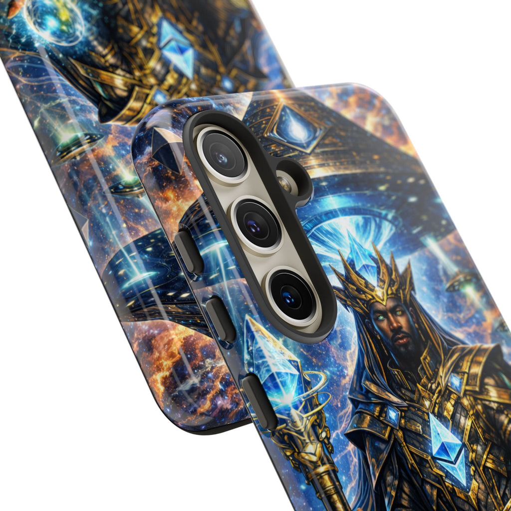 Cosmic King Armor Phone Case — "Cosmo Routes: Ether Consciousness" Printify