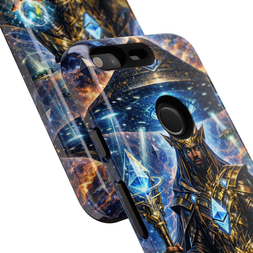 Cosmic King Armor Phone Case — "Cosmo Routes: Ether Consciousness" Printify