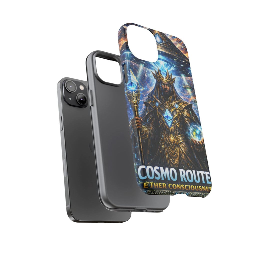 Cosmic King Armor Phone Case — "Cosmo Routes: Ether Consciousness" Printify