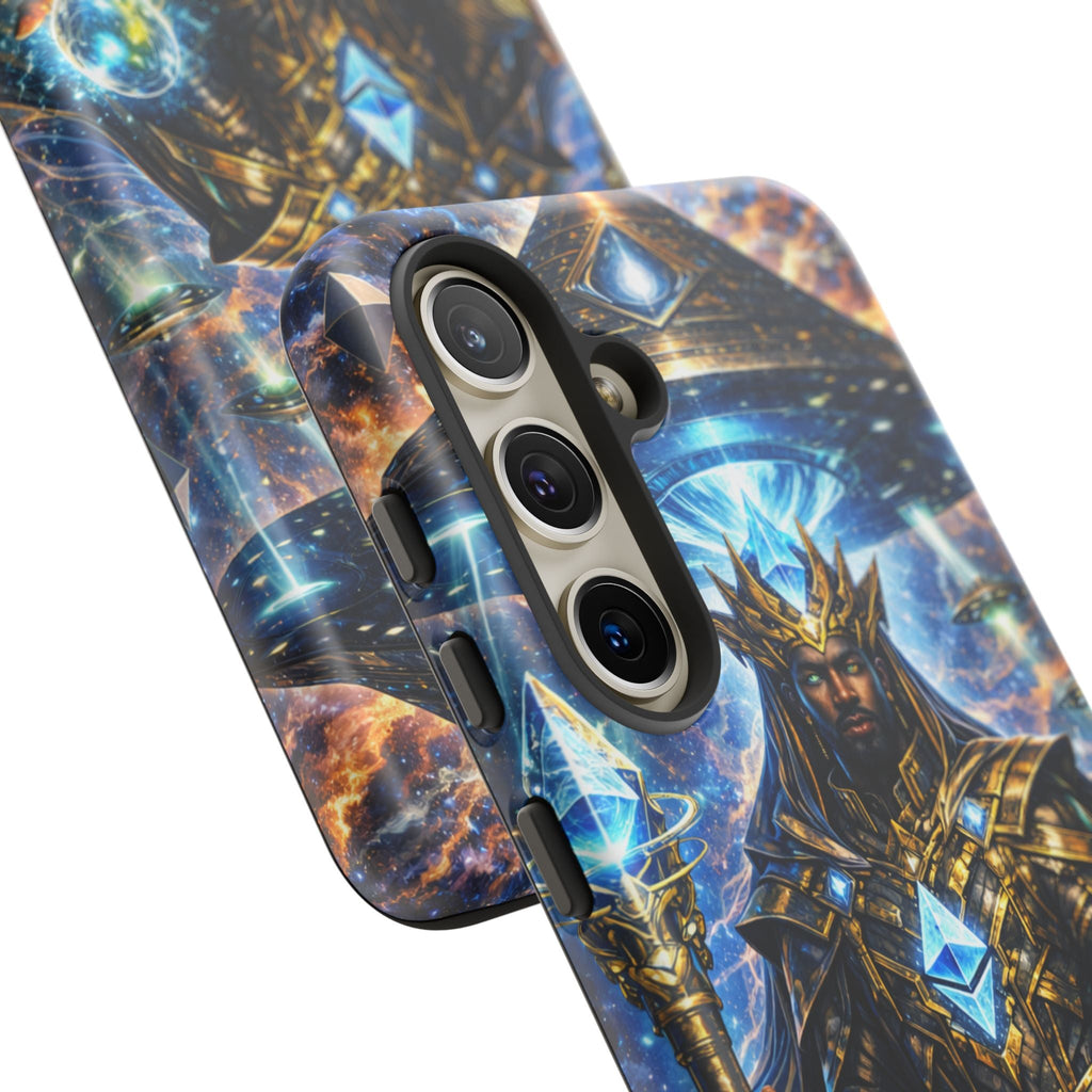 Cosmic King Armor Phone Case — "Cosmo Routes: Ether Consciousness" Printify