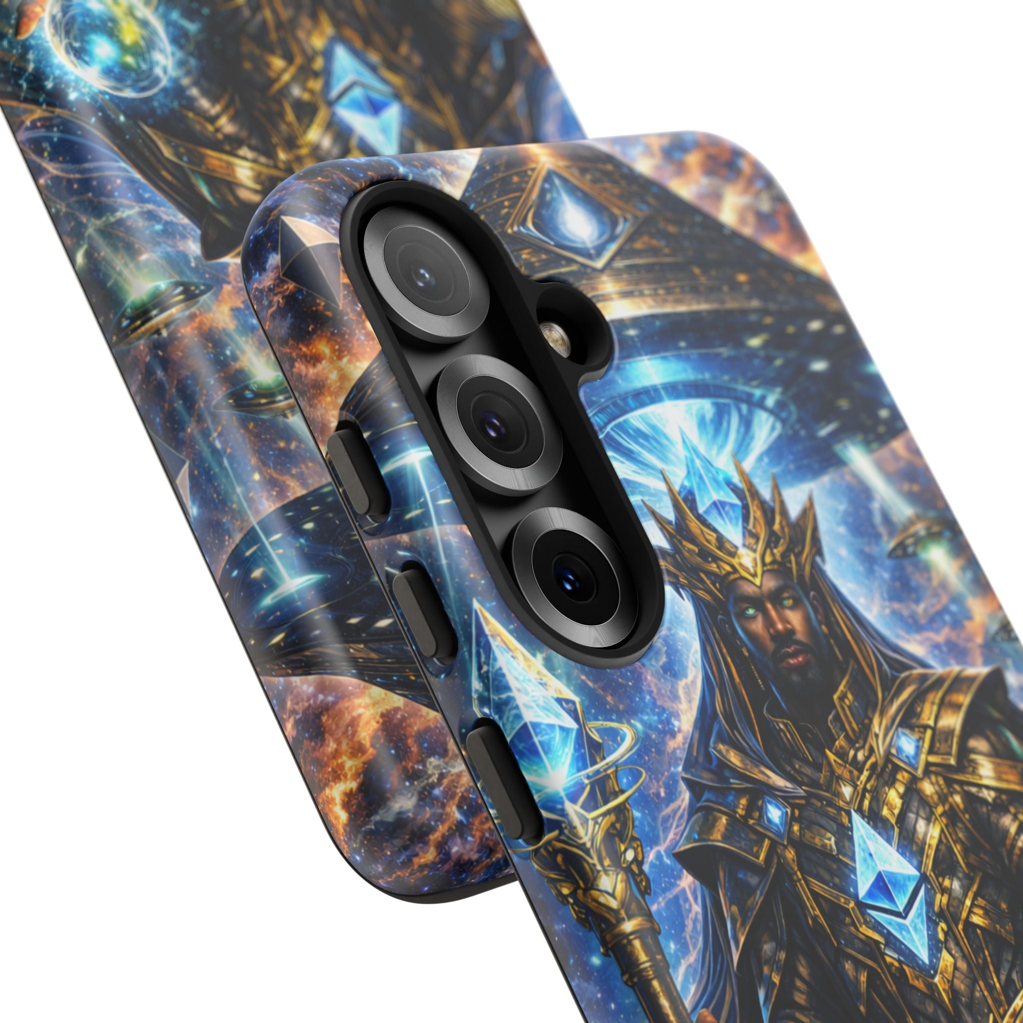 Cosmic King Armor Phone Case — "Cosmo Routes: Ether Consciousness" Printify