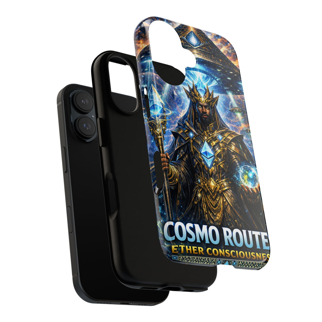 Cosmic King Armor Phone Case — "Cosmo Routes: Ether Consciousness" Printify