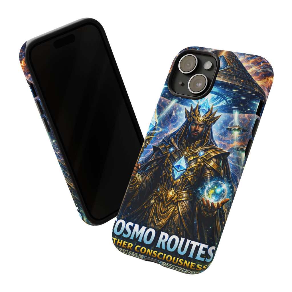 Cosmic King Armor Phone Case — "Cosmo Routes: Ether Consciousness" Printify