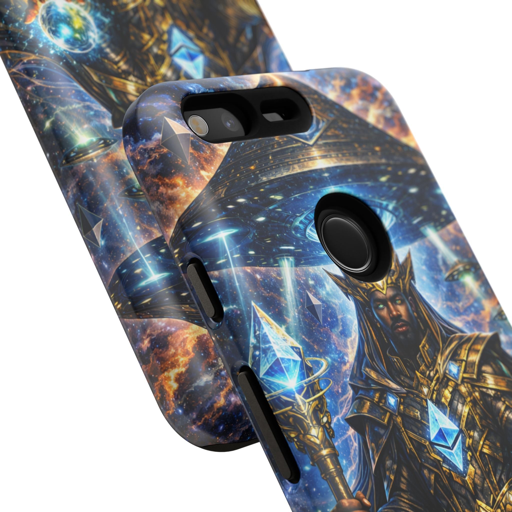 Cosmic King Armor Phone Case — "Cosmo Routes: Ether Consciousness" Printify