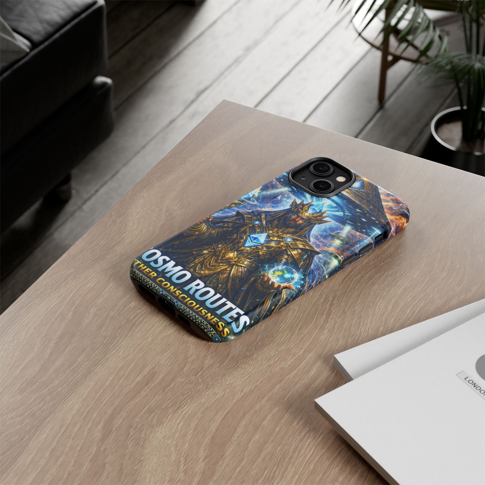 Cosmic King Armor Phone Case — "Cosmo Routes: Ether Consciousness" Printify