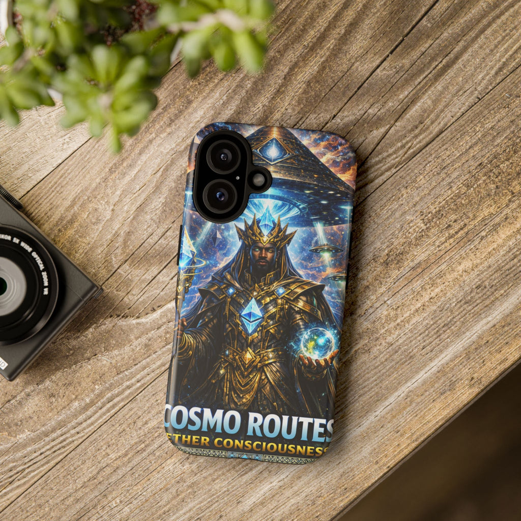 Cosmic King Armor Phone Case — "Cosmo Routes: Ether Consciousness" Printify
