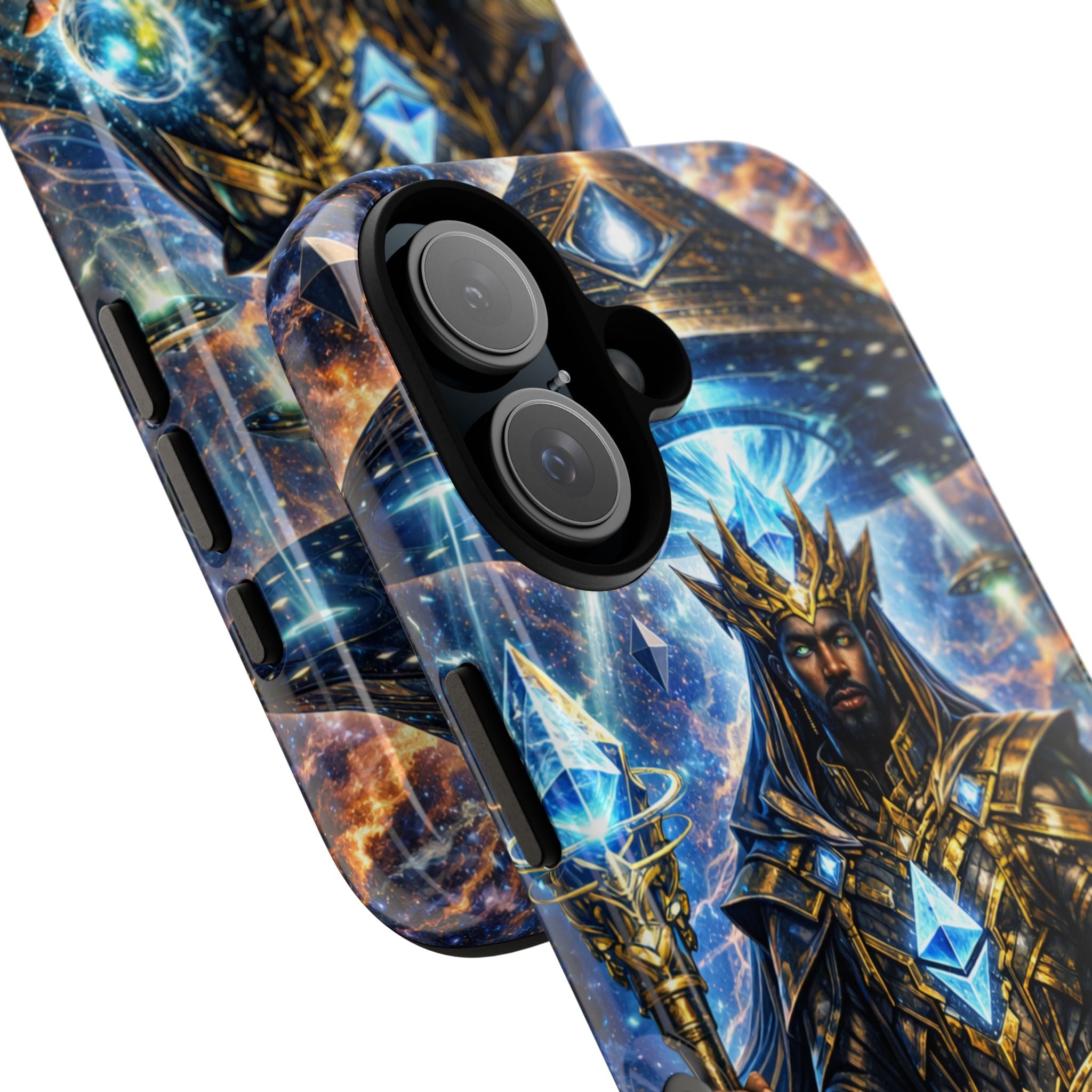 Cosmic King Armor Phone Case — "Cosmo Routes: Ether Consciousness" Printify