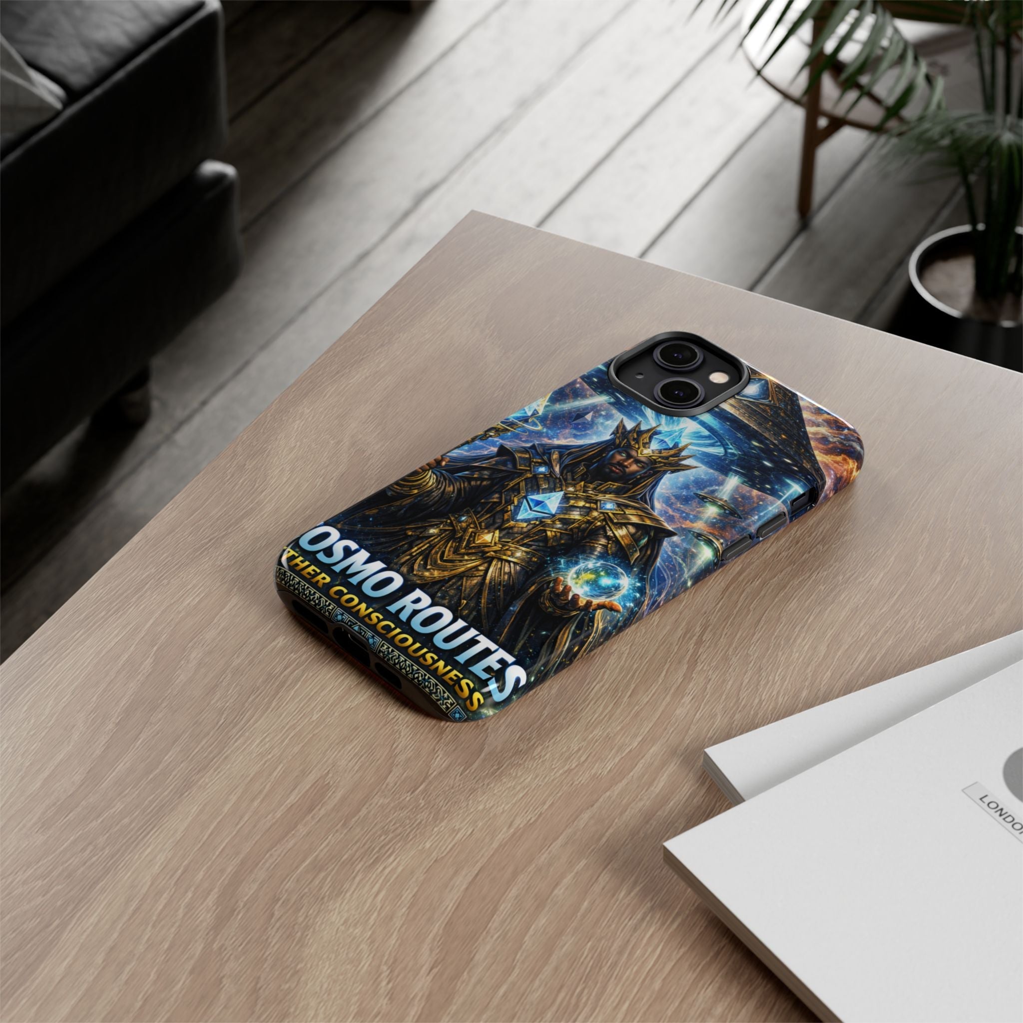 Cosmic King Armor Phone Case — "Cosmo Routes: Ether Consciousness" Printify